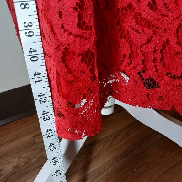 Liz Claiborne Red Lace Dress | Size 12 - Picture 6 of 11